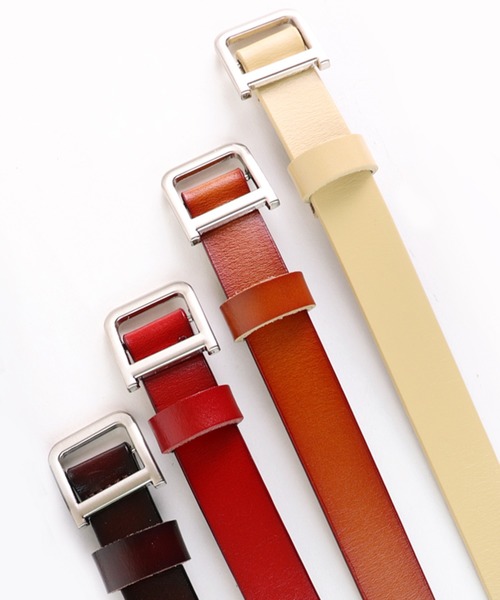 Monocoro toppi（モノコロトッピ）の「本革 牛革ベルト（ベルト・レディース・ブラック/ベージュ/ブラウン/レッド/キャメル・フリー）」の17枚目の写真