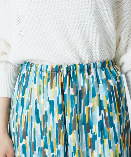 qualite（カリテ）の「【セットアップ】ペインティングプリントマーメイドフレアパンツ（その他パンツ・レディース・ブルー・36/38）」の12枚目の写真