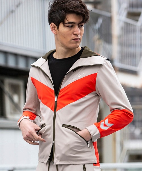 hummel(ヒュンメル)の「直営店・WEB限定 hummel(ヒュンメル)ストレッチカルゼコンビパーカー(パーカー・メンズ・ホワイト/ブラック/ベージュ・S/M/L/XL)」の3枚目の写真