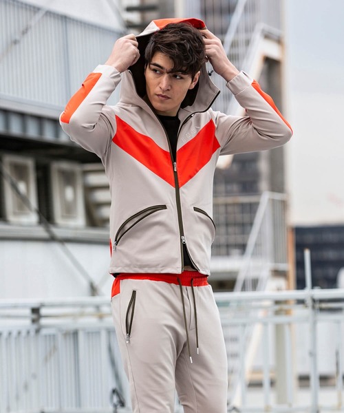 hummel(ヒュンメル)の「直営店・WEB限定 hummel(ヒュンメル)ストレッチカルゼコンビパーカー(パーカー・メンズ・ホワイト/ブラック/ベージュ・S/M/L/XL)」の6枚目の写真