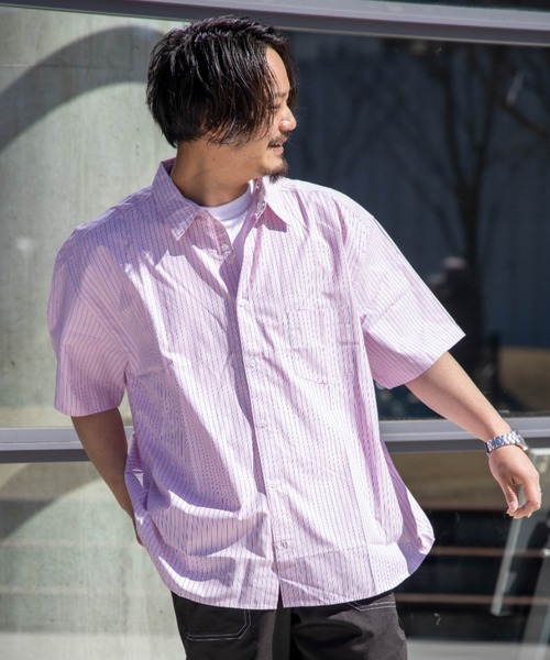 セール Nylaus ビッグシルエット パステルカラー ストライプ柄 半袖 シャツ シャツ ブラウス Nylaus ナイラス のファッション通販 Zozotown