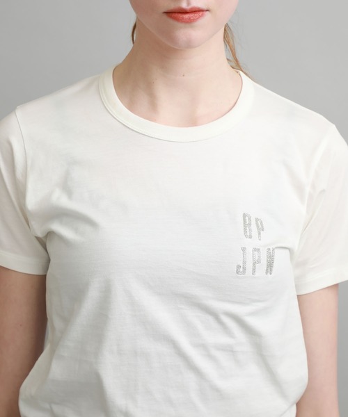 beautiful people(ビューティフルピープル)の「【beautiful people(ビューティフルピープル)】ハイゲージスビンピマエンブレムキッズTシャツ 1015310420(Tシャツ/カットソー・レディース・ホワイト/ライラック・SMALL)」の8枚目の写真