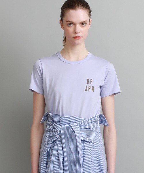 beautiful people(ビューティフルピープル)の「【beautiful people(ビューティフルピープル)】ハイゲージスビンピマエンブレムキッズTシャツ 1015310420(Tシャツ/カットソー・レディース・ホワイト/ライラック・SMALL)」の12枚目の写真