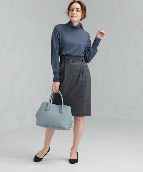 green label relaxing(グリーンレーベルリラクシング)の「D ウール シルク テンジク ハイネック プルオーバー ニット(ニット/セーター・レディース・ライラック/ネイビー/コバルトブルー/オフホワイト・FREE)」の19枚目の写真