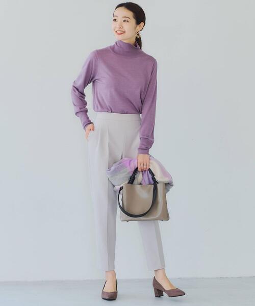 green label relaxing(グリーンレーベルリラクシング)の「D ウール シルク テンジク ハイネック プルオーバー ニット(ニット/セーター・レディース・ライラック/ネイビー/コバルトブルー/オフホワイト・FREE)」の13枚目の写真