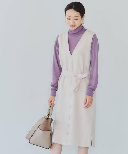 green label relaxing(グリーンレーベルリラクシング)の「D ウール シルク テンジク ハイネック プルオーバー ニット(ニット/セーター・レディース・ライラック/ネイビー/コバルトブルー/オフホワイト・FREE)」の14枚目の写真