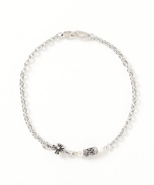 dictionary（ディクショナリー）の「【 DICTIONARY / ディクショナリー 】 シルバーチェーン アンクレット（アンクレット・メンズ・シルバー系その他/シルバー×ブラック/シルバー×ブルー・FREE）」の4枚目の写真