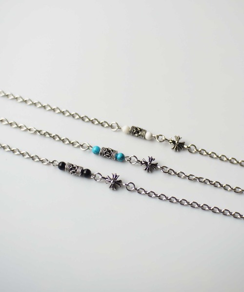 dictionary（ディクショナリー）の「【 DICTIONARY / ディクショナリー 】 シルバーチェーン アンクレット（アンクレット・メンズ・シルバー系その他/シルバー×ブラック/シルバー×ブルー・FREE）」の7枚目の写真