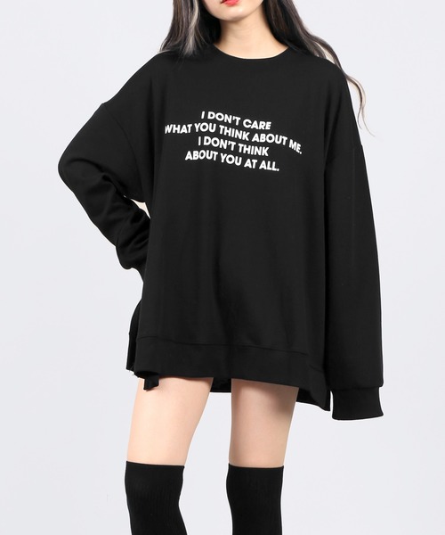 DING（ディング）の「DING/スリットロゴプルオーバー（スウェット・レディース・ブラック/イエロー/ライトベージュ・FREE）」の2枚目の写真