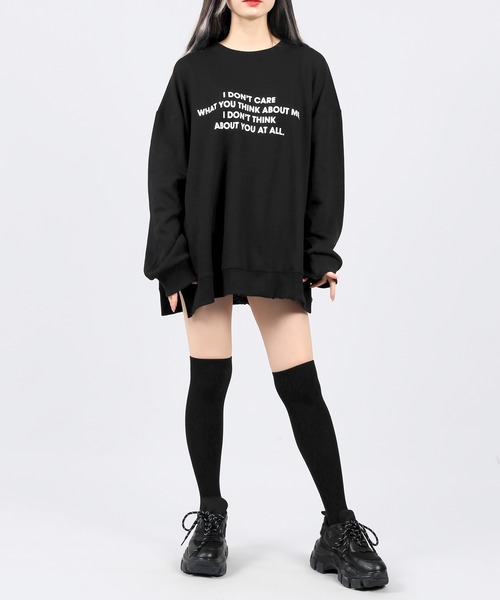 DING（ディング）の「DING/スリットロゴプルオーバー（スウェット・レディース・ブラック/イエロー/ライトベージュ・FREE）」の12枚目の写真