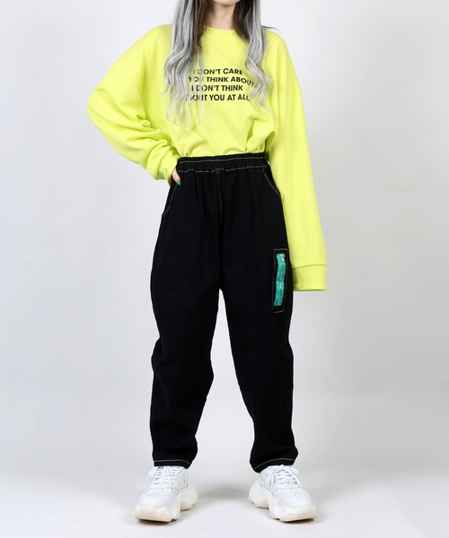 DING（ディング）の「DING/スリットロゴプルオーバー（スウェット・レディース・ブラック/イエロー/ライトベージュ・FREE）」の19枚目の写真