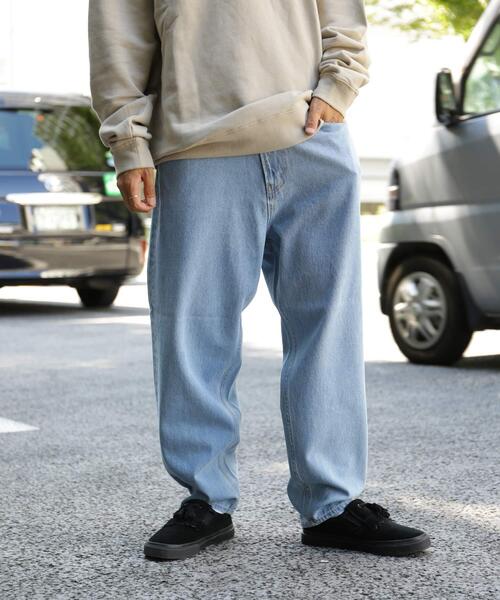 【SALE，低価】 「FREAK\'S STORE」 加工デニムパンツ MEDIUM サックスブルー メンズ