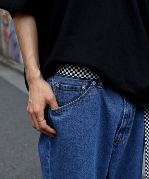 【SALE，低価】 「FREAK\'S STORE」 加工デニムパンツ MEDIUM サックスブルー メンズ