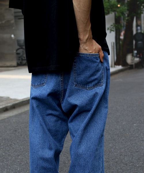 【SALE，低価】 「FREAK\'S STORE」 加工デニムパンツ MEDIUM サックスブルー メンズ