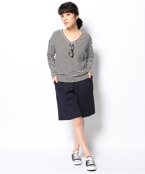 DISCOAT（ディスコート）の「【Discoat】スパンコールメガネVネックT（Tシャツ/カットソー・レディース・オフホワイト/グレー/ブラック/その他19・ﾌﾘ-）」の10枚目の写真