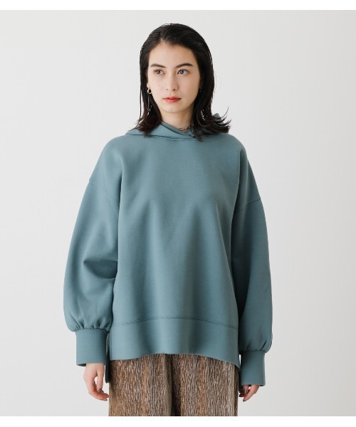 AZUL by moussy（アズールバイマウジー）の「CARDBOARD MATERIAL HOODIE/カードボードマテリアルフーディ（パーカー・レディース・ベージュ/グリーン/ライトベージュ/ライム・MEDIUM/SMALL）」の22枚目の写真