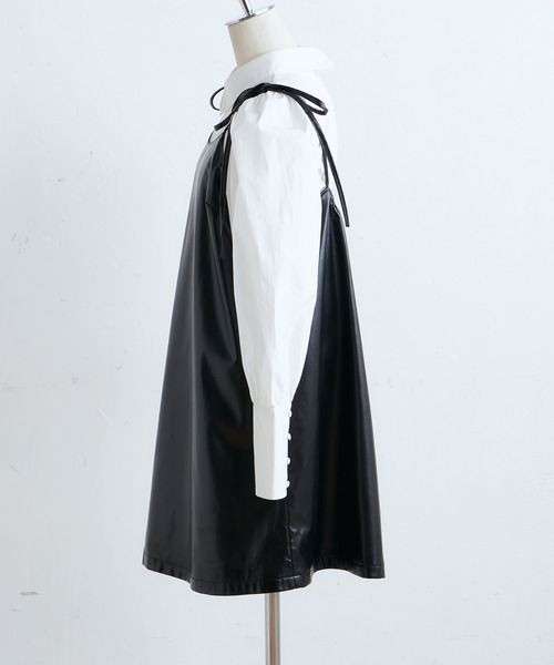 one after another NICE CLAUP（ワンアフターアナザーナイスクラップ）の「ブラウスセットミニキャミワンピース（ワンピース・レディース・ブラック/ブラック系その他/ベージュ/レオパード・FREE）」の22枚目の写真