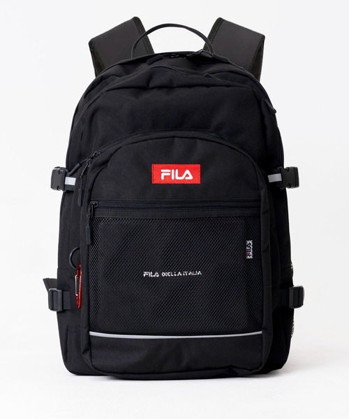 FILA（フィラ）の「【FILA/フィラ】大容量リュックサック マルチケース＆カラビナ付き 30L 3層式 バッグパック（バックパック/リュック・メンズ・トリコロール/ブラック/ブラック×ピンク/ブラック系その他/ブラック系1/ブラック×レッド・FREE）」の7枚目の写真
