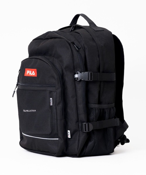 FILA（フィラ）の「【FILA/フィラ】大容量リュックサック マルチケース＆カラビナ付き 30L 3層式 バッグパック（バックパック/リュック・メンズ・トリコロール/ブラック/ブラック×ピンク/ブラック系その他/ブラック系1/ブラック×レッド・FREE）」の8枚目の写真