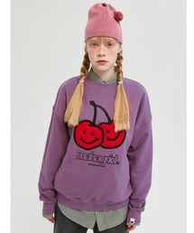 『KIRSH/キルシー』×『mahagrid/マハグリッド』BIG DOODLE CHERRY SWEATSHIRTS/チェリーデザイン ロゴプリント スウェットシャツトレーナー