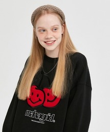 『KIRSH/キルシー』×『mahagrid/マハグリッド』BIG DOODLE CHERRY SWEATSHIRTS/チェリーデザイン ロゴプリント スウェットシャツトレーナー