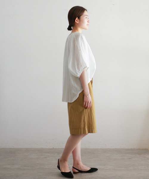 NOMBRE IMPAIR（ノンブルアンペール）の「インドコットンボイル ドルマンブラウス（シャツ/ブラウス・レディース・ホワイト/グリーン・FREE）」の19枚目の写真