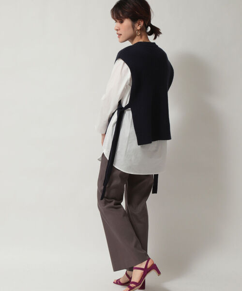 NOLLEY’S(ノーリーズ)の「【WEB限定カラーあり】麻調セミフレアパンツ(その他パンツ・レディース・チャコールグレー/ラベンダー/イエロー・36/38)」の15枚目の写真