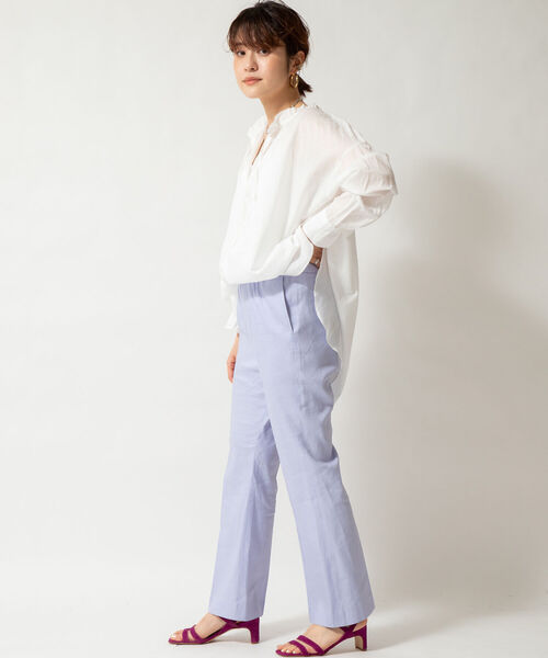 NOLLEY’S(ノーリーズ)の「【WEB限定カラーあり】麻調セミフレアパンツ(その他パンツ・レディース・チャコールグレー/ラベンダー/イエロー・36/38)」の21枚目の写真