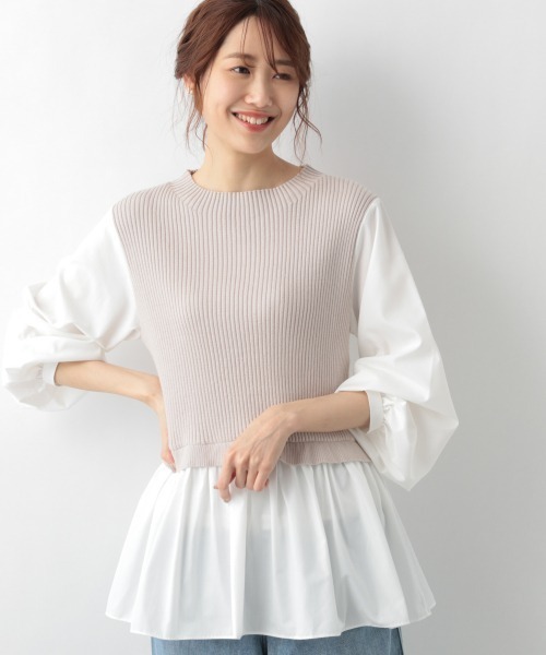 GLOBAL WORK（グローバルワーク）の「フハクドッキングベスト/933945（シャツ/ブラウス・レディース・グレー系その他/ブラック/ベージュ・FREE）」の3枚目の写真