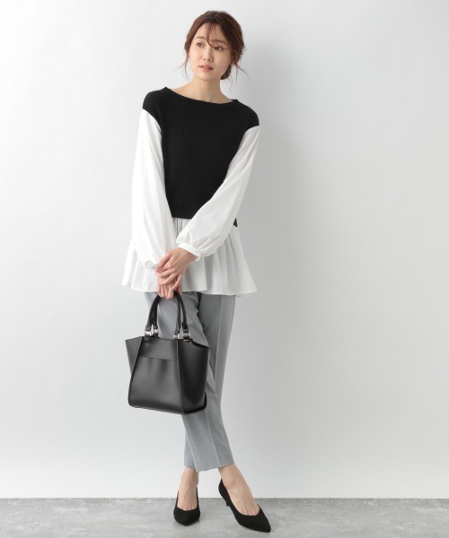 GLOBAL WORK（グローバルワーク）の「フハクドッキングベスト/933945（シャツ/ブラウス・レディース・グレー系その他/ブラック/ベージュ・FREE）」の4枚目の写真