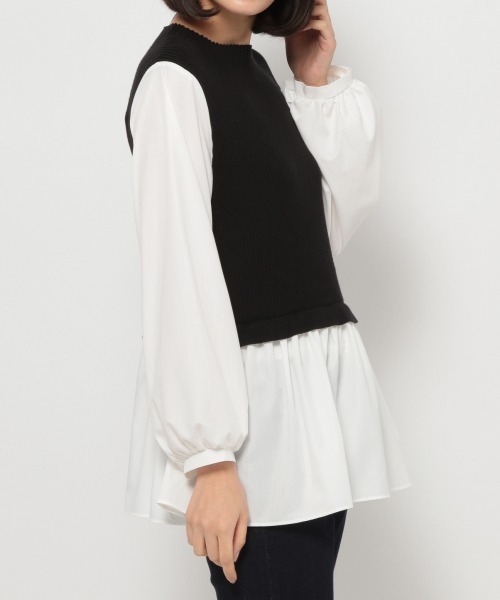 GLOBAL WORK（グローバルワーク）の「フハクドッキングベスト/933945（シャツ/ブラウス・レディース・グレー系その他/ブラック/ベージュ・FREE）」の13枚目の写真