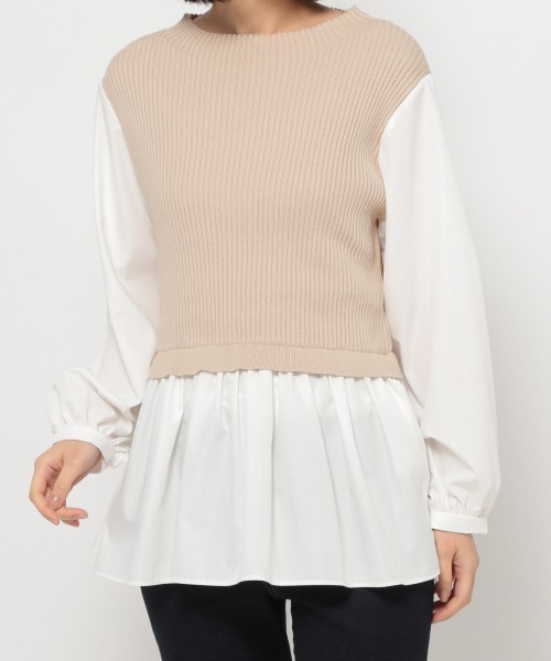 GLOBAL WORK（グローバルワーク）の「フハクドッキングベスト/933945（シャツ/ブラウス・レディース・グレー系その他/ブラック/ベージュ・FREE）」の19枚目の写真