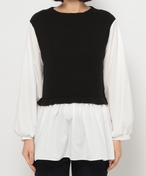 GLOBAL WORK（グローバルワーク）の「フハクドッキングベスト/933945（シャツ/ブラウス・レディース・グレー系その他/ブラック/ベージュ・FREE）」の9枚目の写真