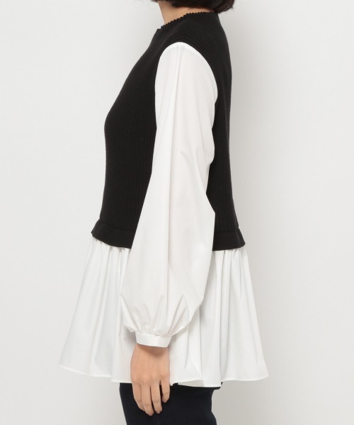 GLOBAL WORK（グローバルワーク）の「フハクドッキングベスト/933945（シャツ/ブラウス・レディース・グレー系その他/ブラック/ベージュ・FREE）」の5枚目の写真