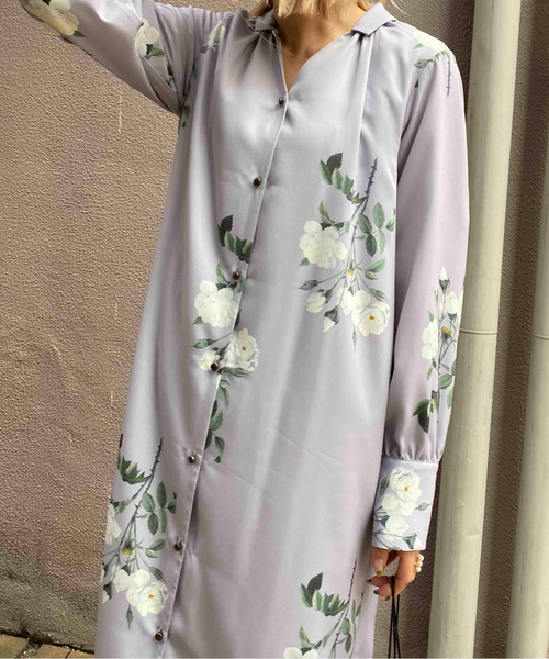 AMERI ワンピース RIPPLE SHAGGY ART TRANSFORM DRESS（シャツワンピース）｜Ameri