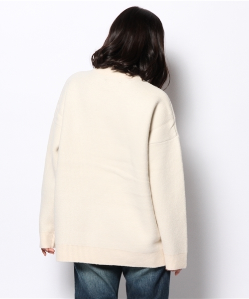 Ray BEAMS(レイビームス)の「Ray BEAMS / Bigシルエット ハイネック(ニット/セーター・レディース・ベージュ/ネイビー・ONE SIZE)」の5枚目の写真