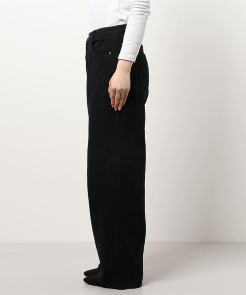 RASVOA（ラスボア）の「ルーズデニムワイドパンツ／カツラギパンツ（デニムパンツ・レディース・オフホワイト/ブラック・S/M）」の3枚目の写真