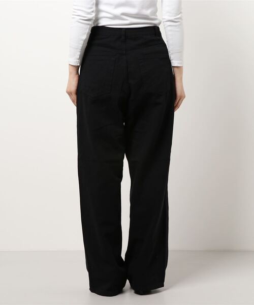 RASVOA（ラスボア）の「ルーズデニムワイドパンツ／カツラギパンツ（デニムパンツ・レディース・オフホワイト/ブラック・S/M）」の4枚目の写真