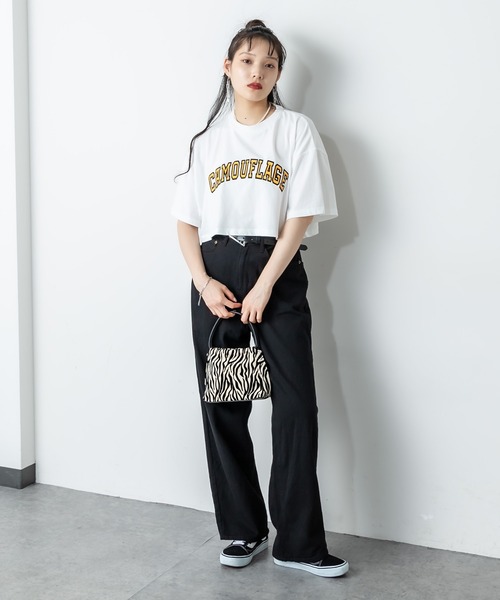 RASVOA（ラスボア）の「ルーズデニムワイドパンツ／カツラギパンツ（デニムパンツ・レディース・オフホワイト/ブラック・S/M）」の19枚目の写真