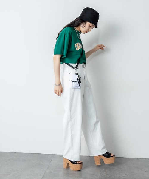 RASVOA（ラスボア）の「ルーズデニムワイドパンツ／カツラギパンツ（デニムパンツ・レディース・オフホワイト/ブラック・S/M）」の16枚目の写真