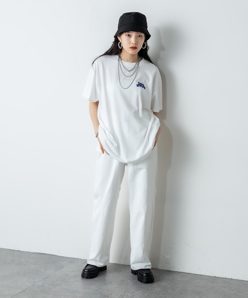 RASVOA（ラスボア）の「ルーズデニムワイドパンツ／カツラギパンツ（デニムパンツ・レディース・オフホワイト/ブラック・S/M）」の17枚目の写真