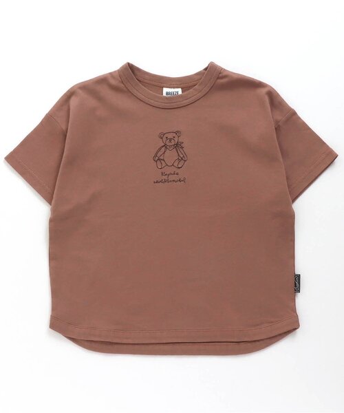 BREEZE(ブリーズ)の「/10柄モチーフ刺繍Tシャツ(Tシャツ/カットソー・キッズ・サックスブルー/ブラウン/チャコール/イエロー/ブルー/キャメル/グリーン/ベージュ/ピンク/グレー・120/80/130/90/140/100/110)」の1枚目の写真