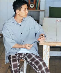 BARK MANHATTAN | テックリネン オーバーサイズ 半袖CPOシャツ レギュラカラーシャツ(シャツ/ブラウス)