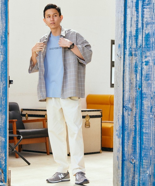 BARK MANHATTAN(バークマンハッタン)の「テックリネン オーバーサイズ 半袖CPOシャツ レギュラカラーシャツ(シャツ/ブラウス・メンズ・ブラック/ベージュ/ネイビー/モスグリーン/ブラウン系その他/ベージュ系その他/グレイッシュブルー・M/L)」の15枚目の写真