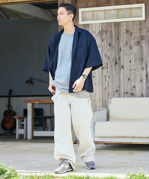 BARK MANHATTAN(バークマンハッタン)の「テックリネン オーバーサイズ 半袖CPOシャツ レギュラカラーシャツ(シャツ/ブラウス・メンズ・ブラック/ベージュ/ネイビー/モスグリーン/ブラウン系その他/ベージュ系その他/グレイッシュブルー・M/L)」の19枚目の写真