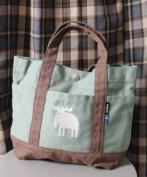 moz（モズ）の「moz マルシェトートバッグ（トートバッグ・レディース・グレー/ホワイト/ブルー/ブラック/サックスブルー/ベージュ/ミント/ピンク/ホワイト×ブルー/ホワイト×ピンク/グリーン/ブラック×ホワイト/レッド/ブラック×ゴールド/ブルー系その他/ブラウン/ネイビー/マスタード/オレンジ/ワイン/ライム/サックスブルー系/パープル系/ストライプ/グレイッシュブルー/ライトブラウン/スモーキーグリーン系/ライトグレー/グレー系その他/カーキ系/ピンク系その他/ライトブルー/スモークピンク/イエロー/インディゴブルー/イエロー系/ベージュ系その他・FREE/F）」の17枚目の写真