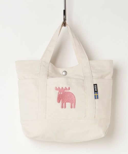 moz（モズ）の「moz マルシェトートバッグ（トートバッグ・レディース・グレー/ホワイト/ブルー/ブラック/サックスブルー/ベージュ/ミント/ピンク/ホワイト×ブルー/ホワイト×ピンク/グリーン/ブラック×ホワイト/レッド/ブラック×ゴールド/ブルー系その他/ブラウン/ネイビー/マスタード/オレンジ/ワイン/ライム/サックスブルー系/パープル系/ストライプ/グレイッシュブルー/ライトブラウン/スモーキーグリーン系/ライトグレー/グレー系その他/カーキ系/ピンク系その他/ライトブルー/スモークピンク/イエロー/インディゴブルー/イエロー系/ベージュ系その他・FREE/F）」の3枚目の写真