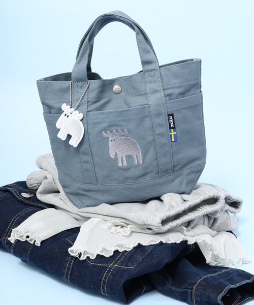 moz（モズ）の「moz マルシェトートバッグ（トートバッグ・レディース・グレー/ホワイト/ブルー/ブラック/サックスブルー/ベージュ/ミント/ピンク/ホワイト×ブルー/ホワイト×ピンク/グリーン/ブラック×ホワイト/レッド/ブラック×ゴールド/ブルー系その他/ブラウン/ネイビー/マスタード/オレンジ/ワイン/ライム/サックスブルー系/パープル系/ストライプ/グレイッシュブルー/ライトブラウン/スモーキーグリーン系/ライトグレー/グレー系その他/カーキ系/ピンク系その他/ライトブルー/スモークピンク/イエロー/インディゴブルー/イエロー系/ベージュ系その他・FREE/F）」の22枚目の写真