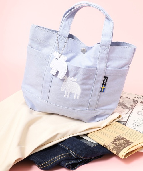 moz（モズ）の「moz マルシェトートバッグ（トートバッグ・レディース・グレー/ホワイト/ブルー/ブラック/サックスブルー/ベージュ/ミント/ピンク/ホワイト×ブルー/ホワイト×ピンク/グリーン/ブラック×ホワイト/レッド/ブラック×ゴールド/ブルー系その他/ブラウン/ネイビー/マスタード/オレンジ/ワイン/ライム/サックスブルー系/パープル系/ストライプ/グレイッシュブルー/ライトブラウン/スモーキーグリーン系/ライトグレー/グレー系その他/カーキ系/ピンク系その他/ライトブルー/スモークピンク/イエロー/インディゴブルー/イエロー系/ベージュ系その他・FREE/F）」の19枚目の写真