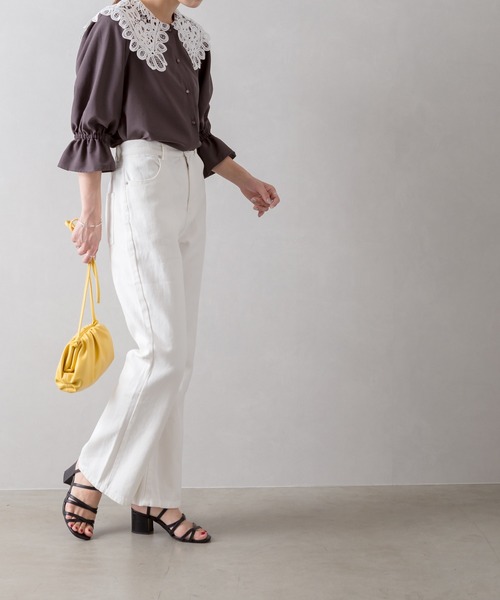 SpRay（スプレイ）の「レース衿５分袖ブラウス（シャツ/ブラウス・レディース・オフホワイト/ブラック/ブラック系その他・FREE）」の11枚目の写真